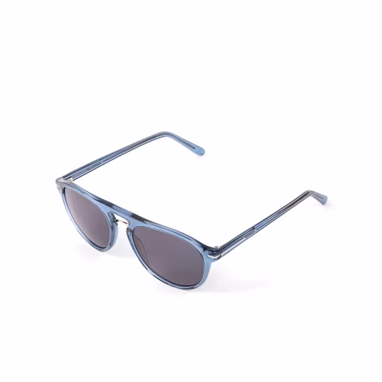 Neue handgefertigte Sonnenbrille aus hochwertigem Acetat in schwarzer, runder Form im italienischen Design