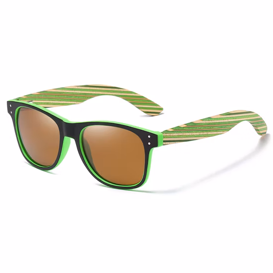 Werbe-Sonnenbrille aus Holz, individueller Kunststoffrahmen, günstiges Geschenk, Sonnenbrille aus Holz mit schwarzem Kunststoffrahmen, Werbe-Sonnenbrille