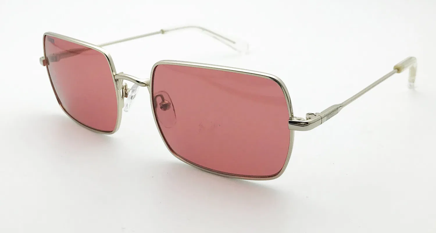 Großhandel Metall-Sonnenbrillen für modische quadratische Cnady-Sonnenbrillen mit Farbverlaufsblock, UV400, klare Gläser